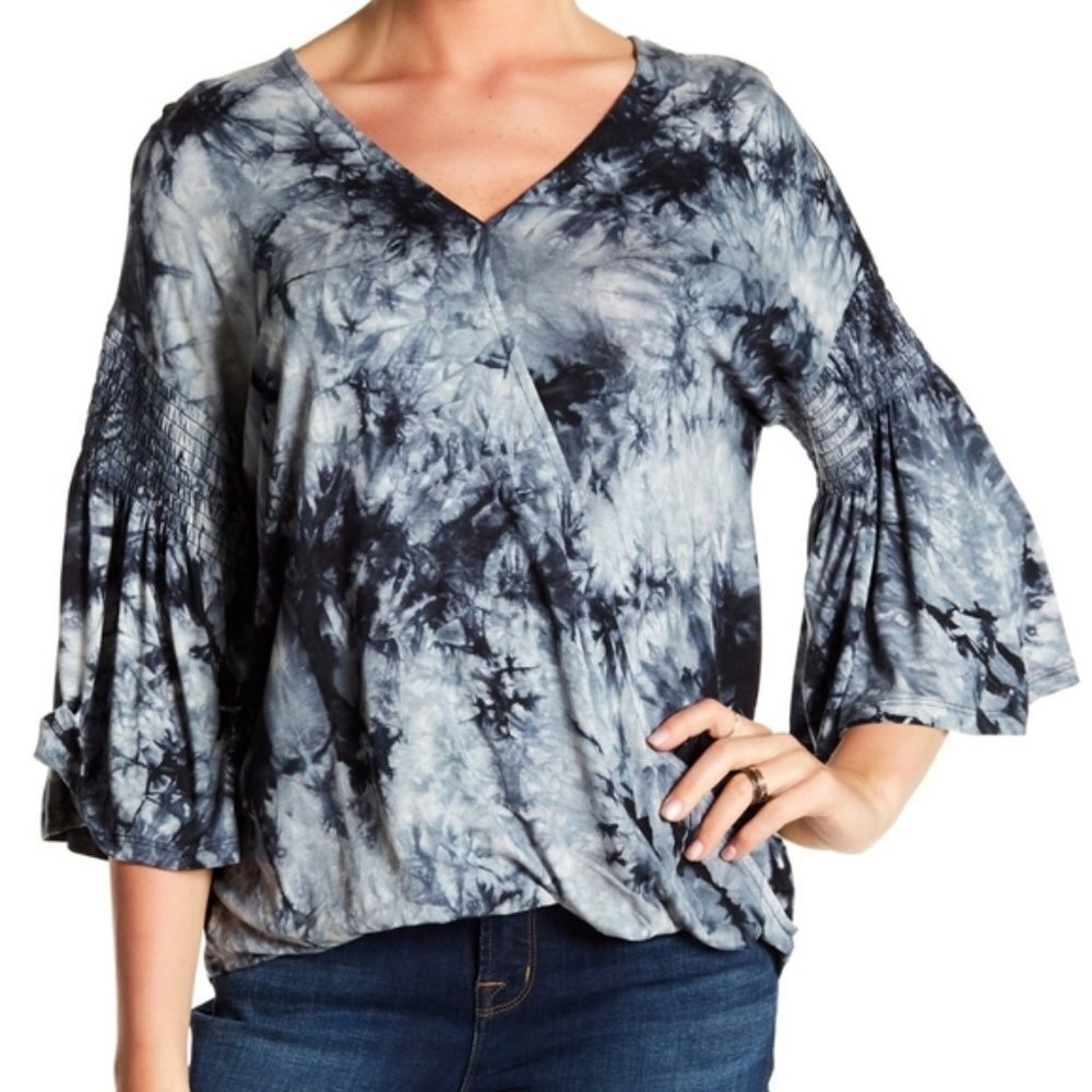 Bell‎ Sleeve Tie Dye Knit Shifu Bobeau Large Boho Festival Hippie
